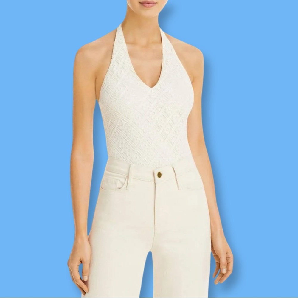 New With Tags! AQUA Lace Halter Bodysuit | Size M